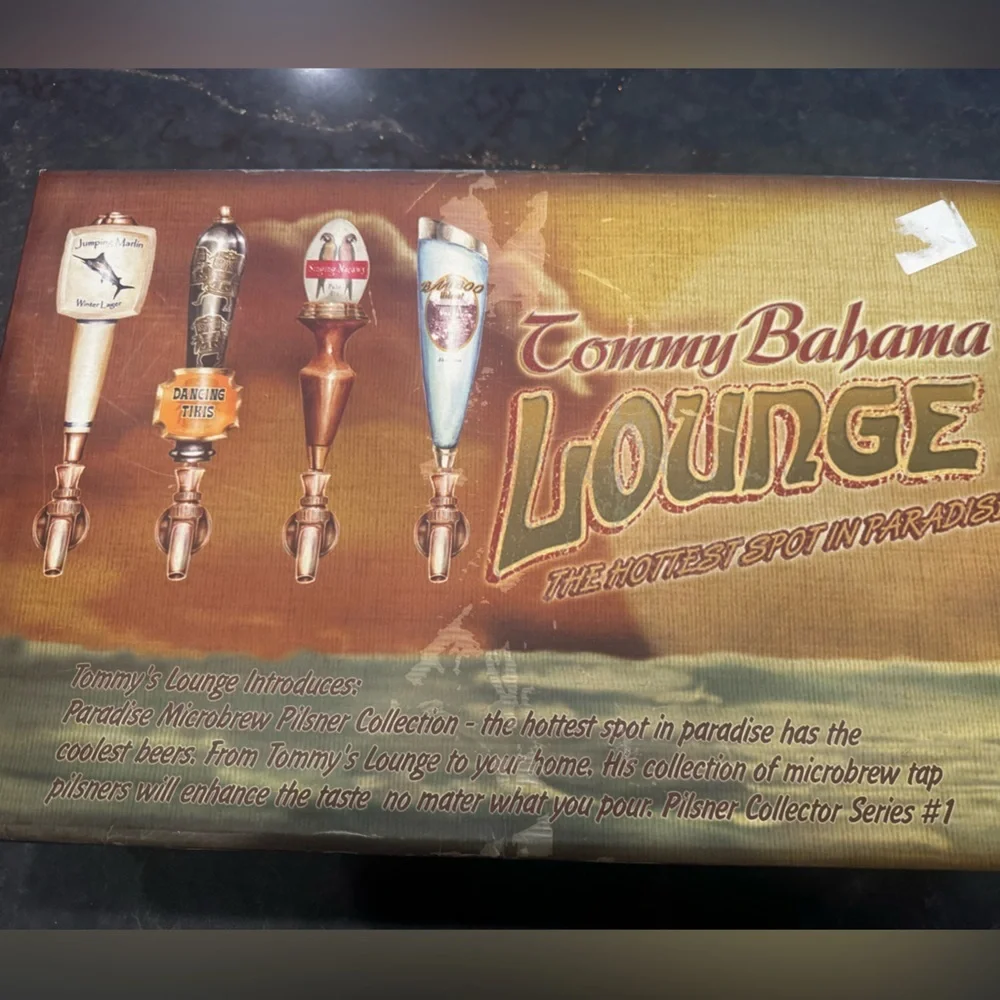 Tommy Bahama Colorful Beer Tap Handle Glass Set